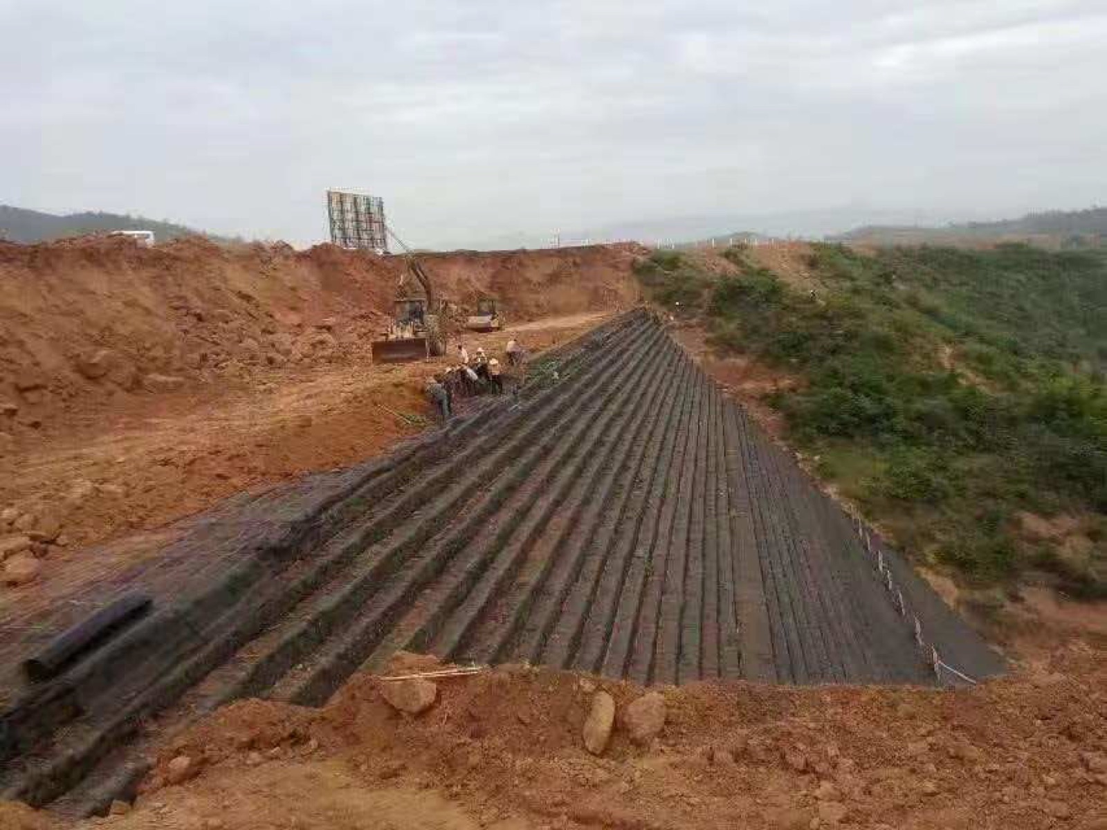 Slope protection and reinforcement geosynthetics